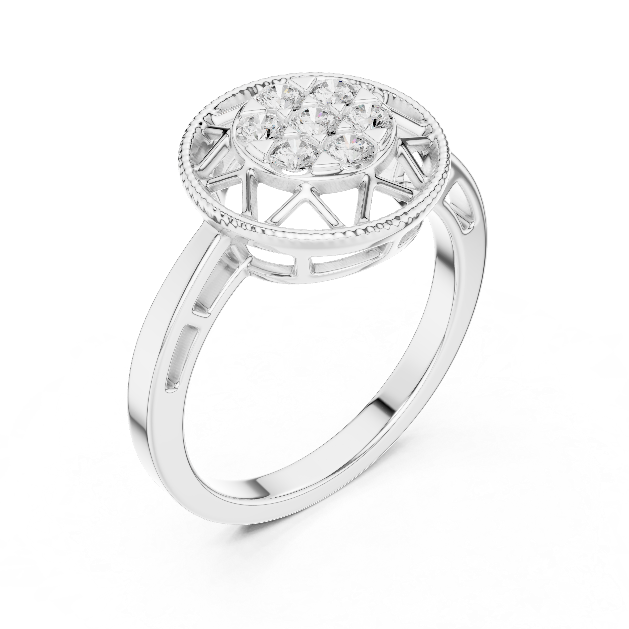 Mira Star Cut Halo Lab Grown Diamond Ring