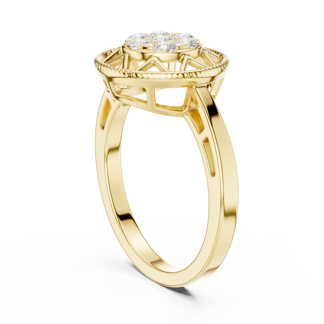 Mira Star Cut Halo Lab Grown Diamond Ring