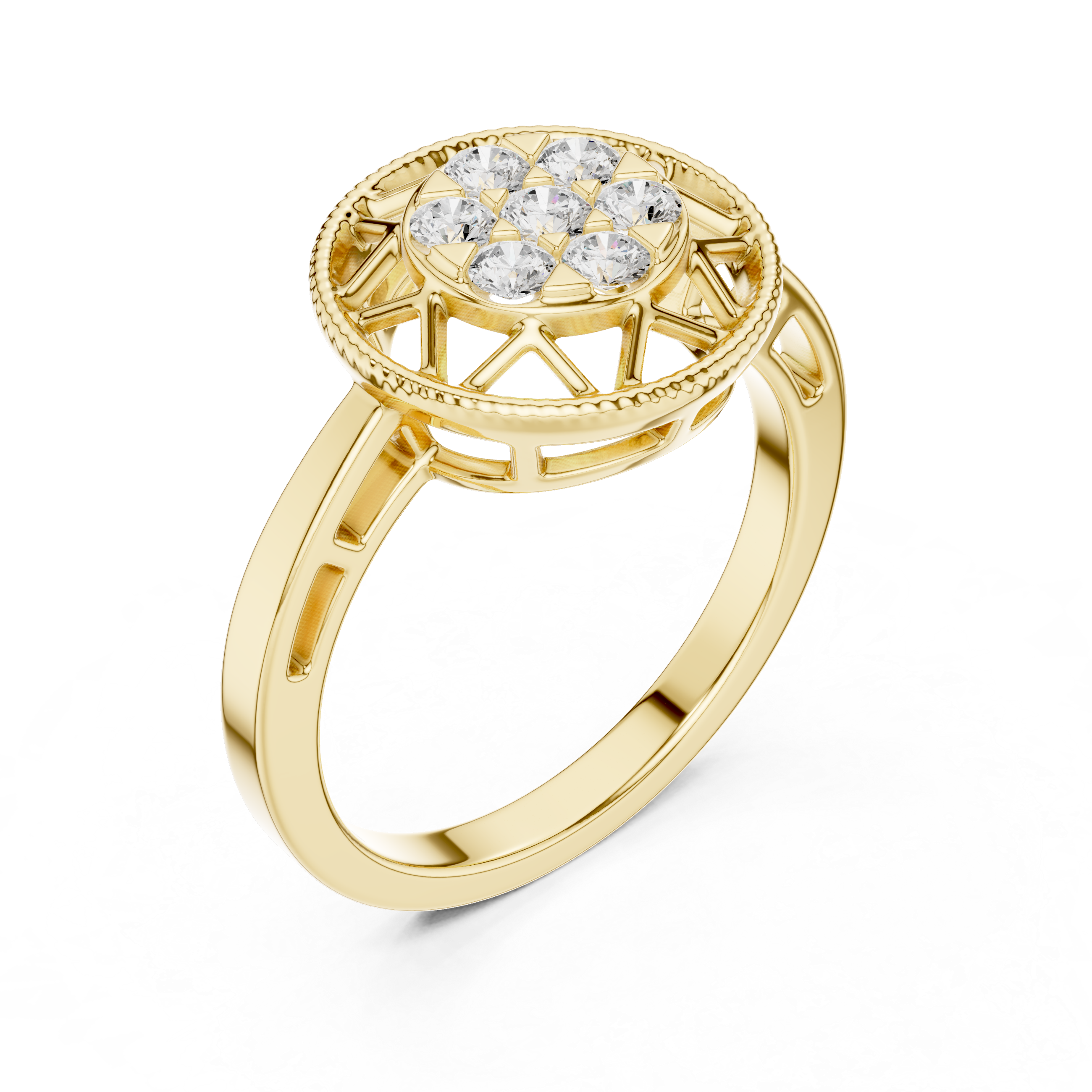 Mira Star Cut Halo Lab Grown Diamond Ring