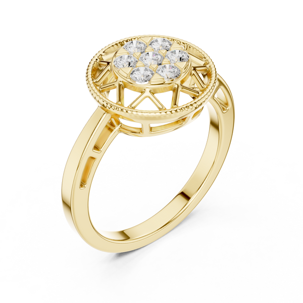Mira Star Cut Halo Lab Grown Diamond Ring