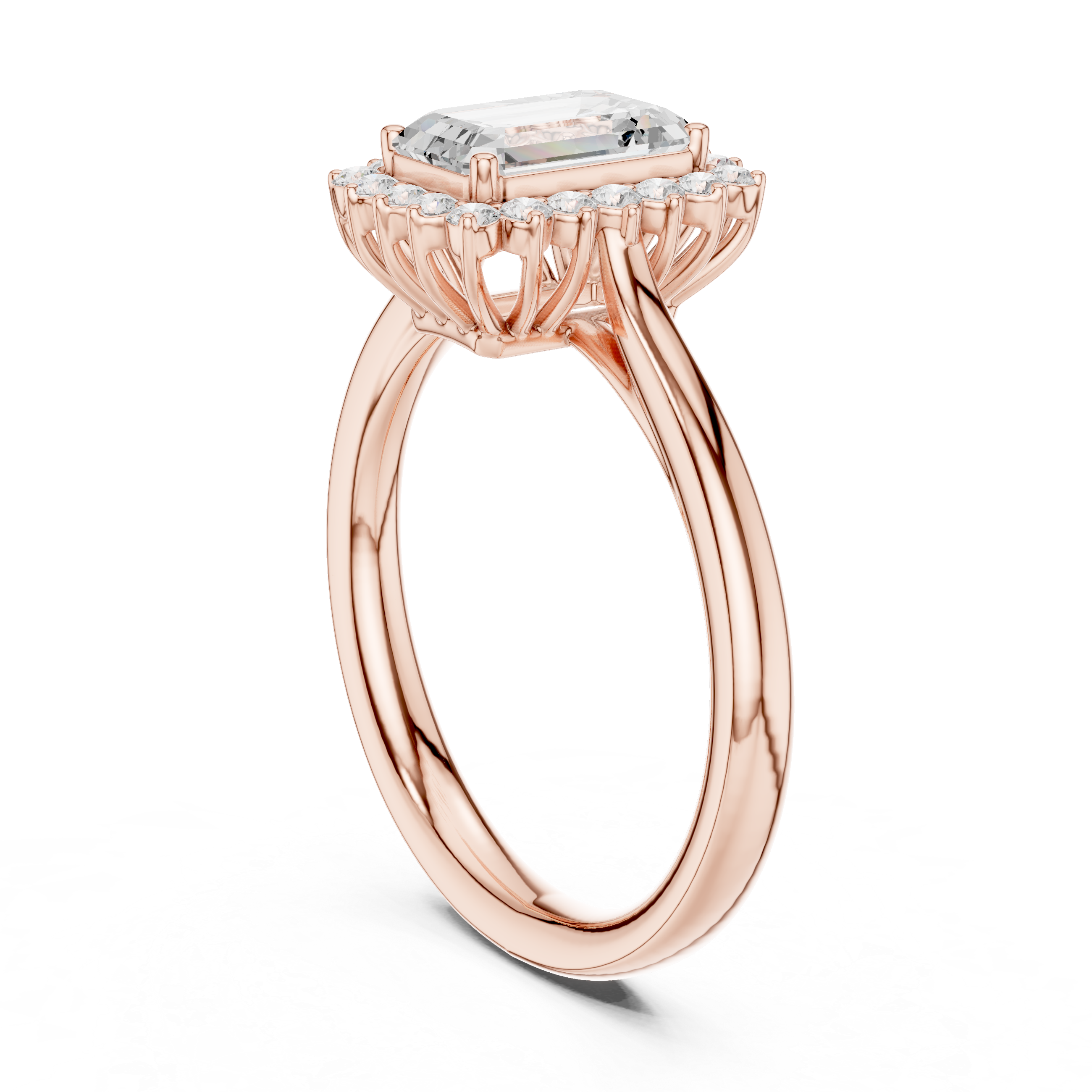 Saskia Emerald Cut Pave Lab Grown Diamond Ring