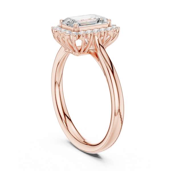 Saskia Emerald Cut Pave Lab Grown Diamond Ring