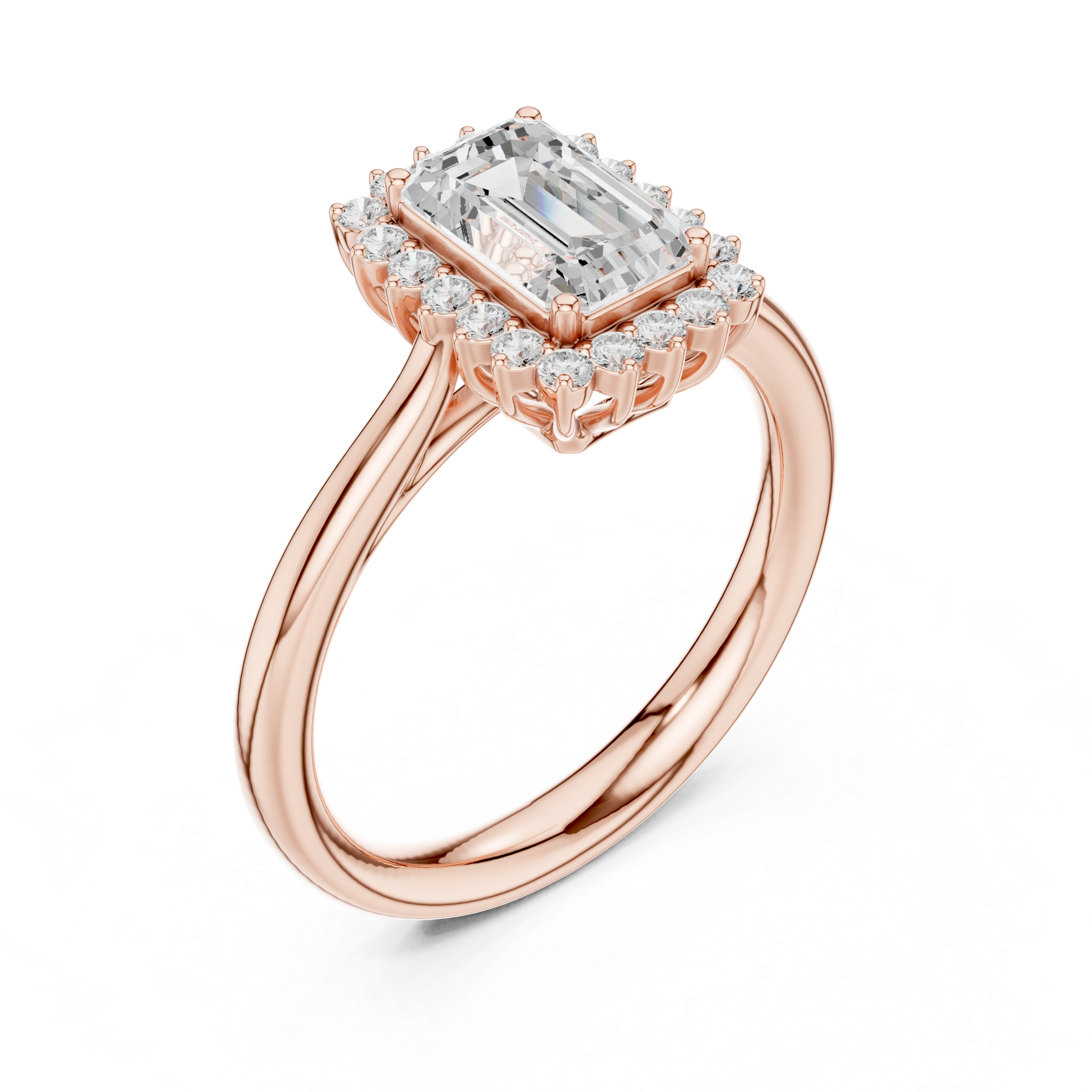 Saskia Emerald Cut Pave Lab Grown Diamond Ring