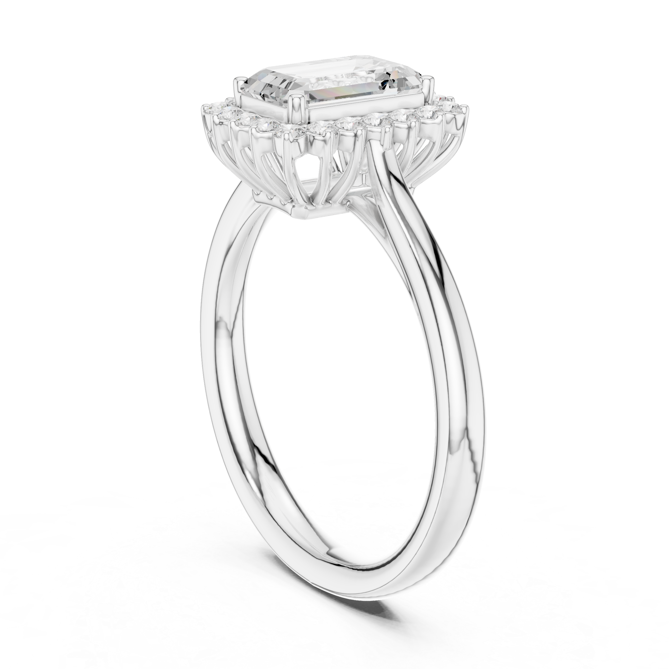 Saskia Emerald Cut Pave Lab Grown Diamond Ring