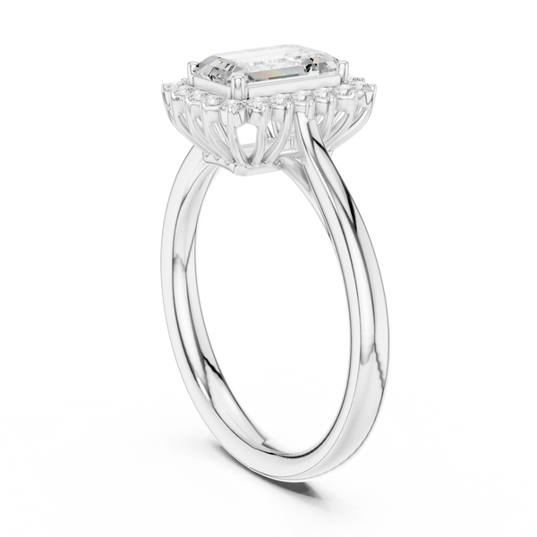 Saskia Emerald Cut Pave Lab Grown Diamond Ring