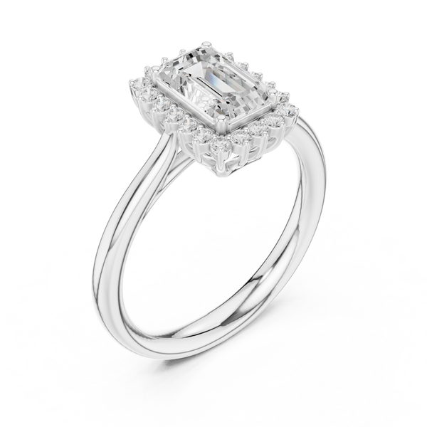 Saskia Emerald Cut Pave Lab Grown Diamond Ring