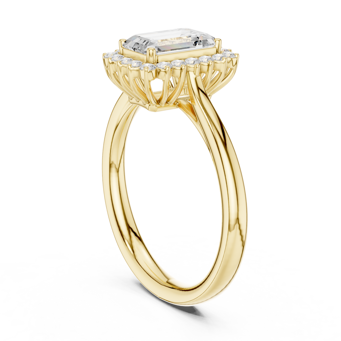 Saskia Emerald Cut Pave Lab Grown Diamond Ring