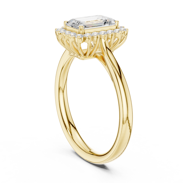 Saskia Emerald Cut Pave Lab Grown Diamond Ring