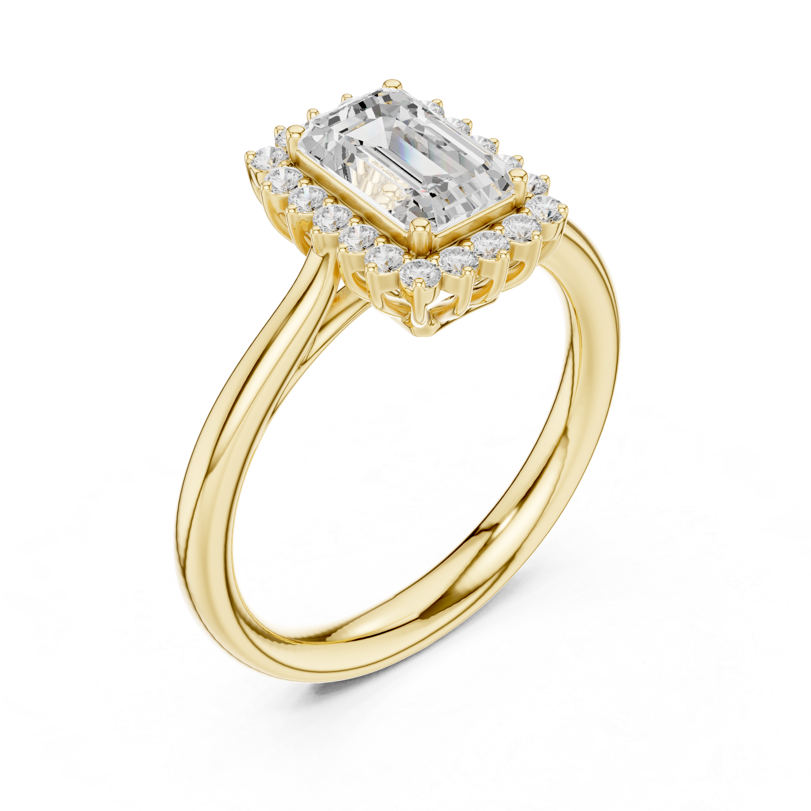 Saskia Emerald Cut Pave Lab Grown Diamond Ring