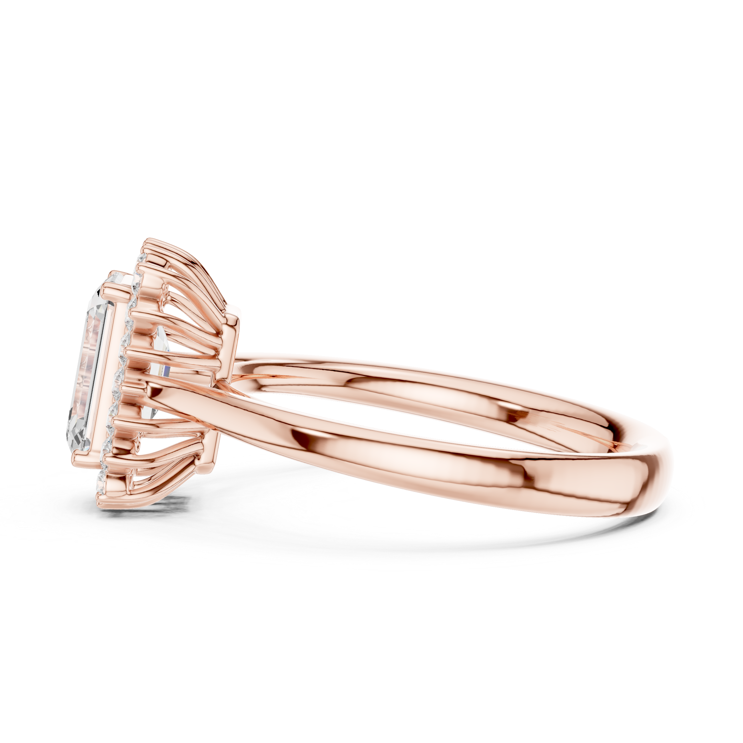 Saskia Emerald Cut Pave Lab Grown Diamond Ring