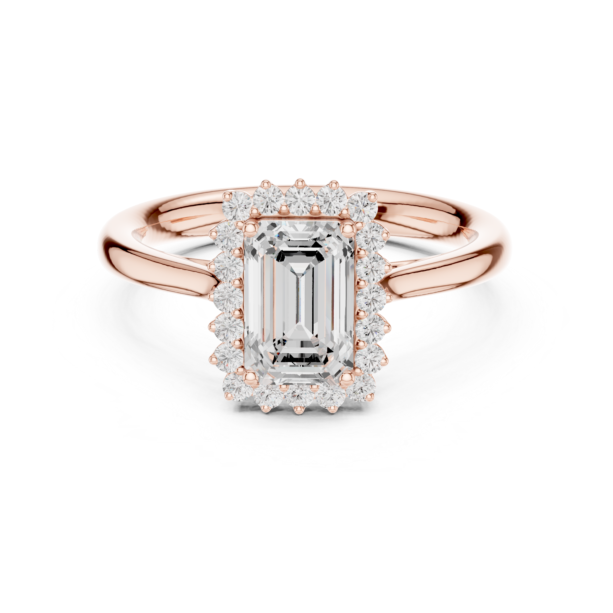 Saskia Emerald Cut Pave Lab Grown Diamond Ring