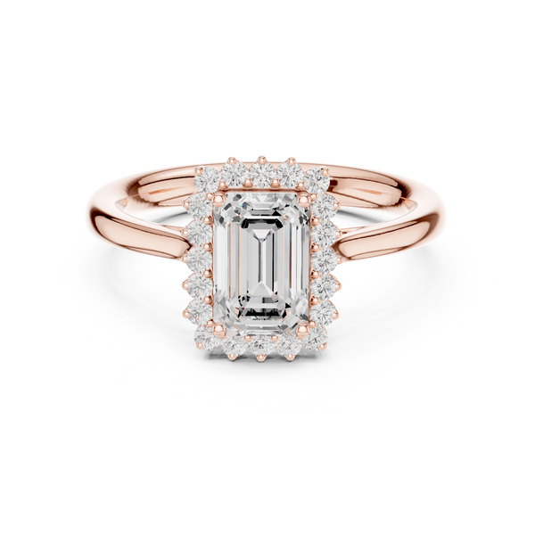 Saskia Emerald Cut Pave Lab Grown Diamond Ring