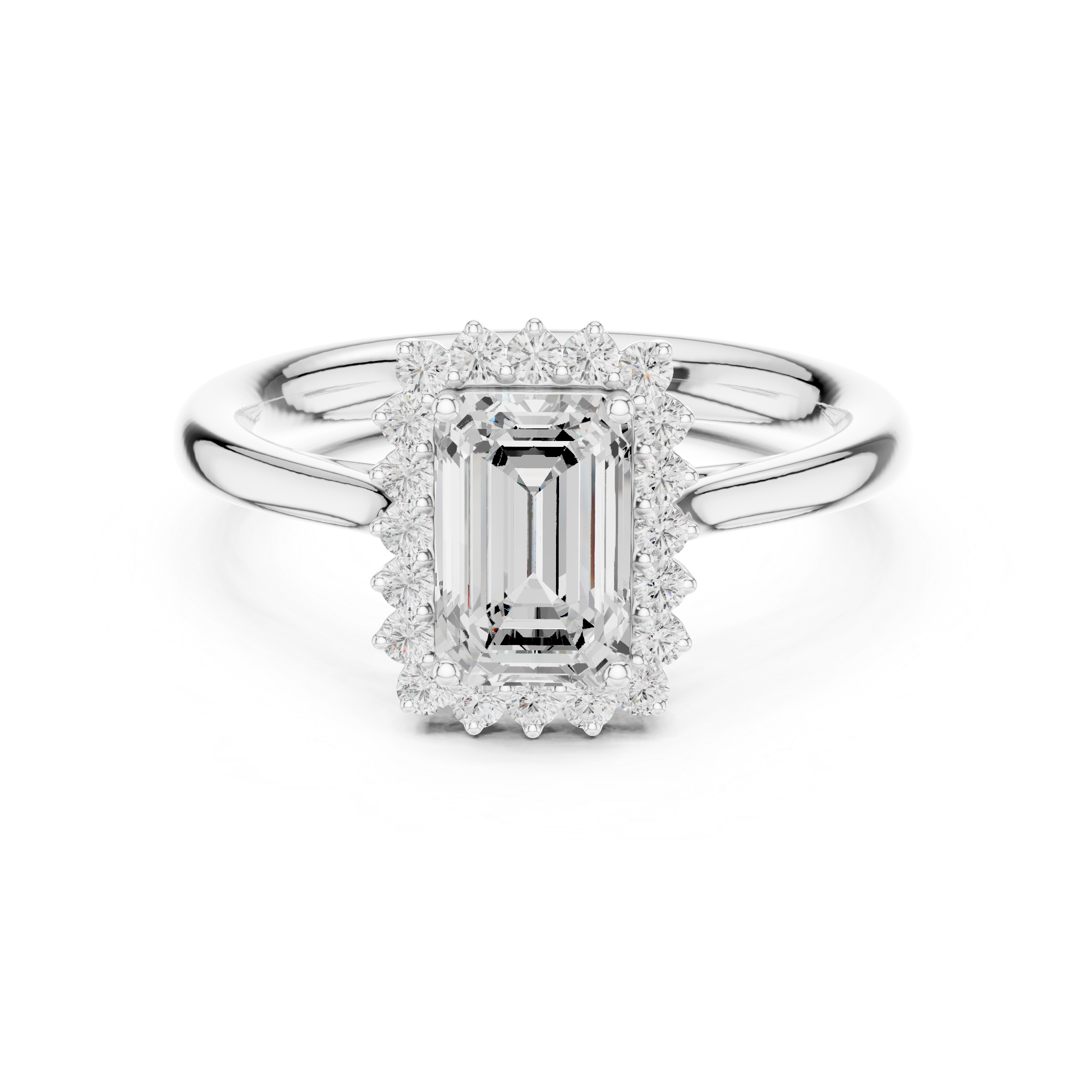 Saskia Emerald Cut Pave Lab Grown Diamond Ring
