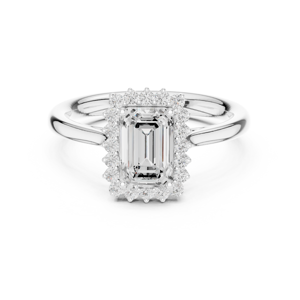 Saskia Emerald Cut Pave Lab Grown Diamond Ring