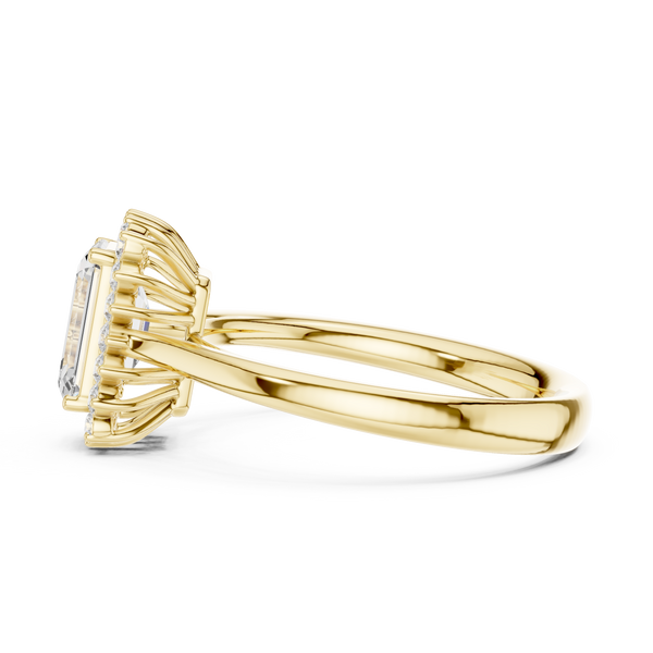 Saskia Emerald Cut Pave Lab Grown Diamond Ring