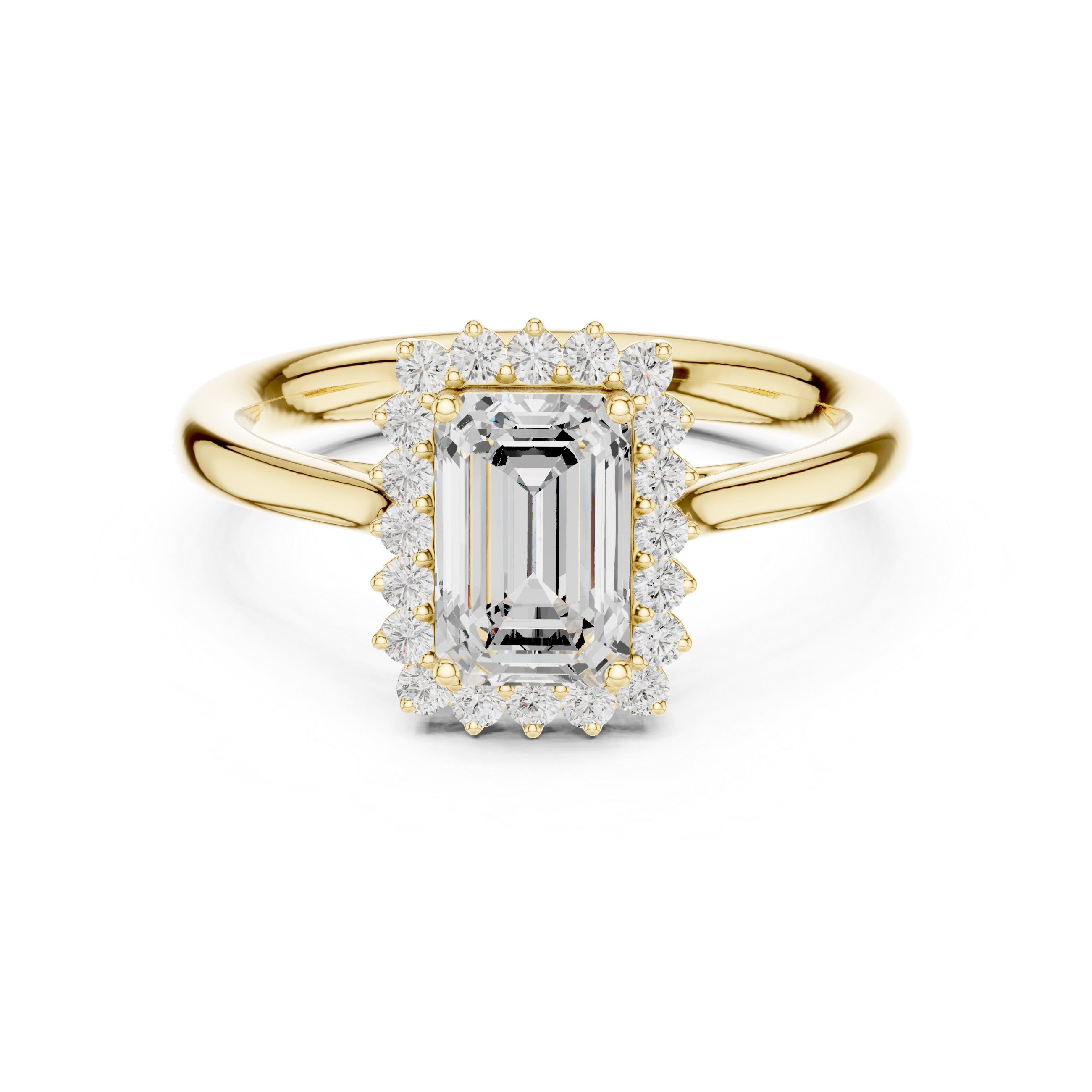 Saskia Emerald Cut Pave Lab Grown Diamond Ring