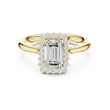 Saskia Emerald Cut Pave Lab Grown Diamond Ring