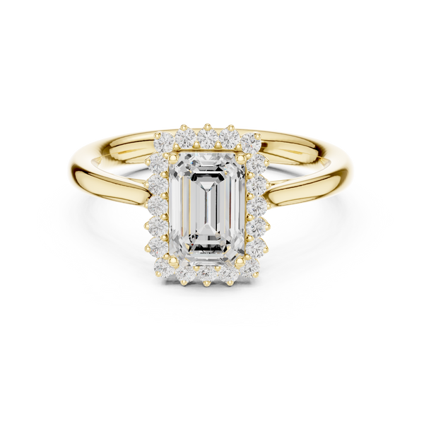 Saskia Emerald Cut Pave Lab Grown Diamond Ring