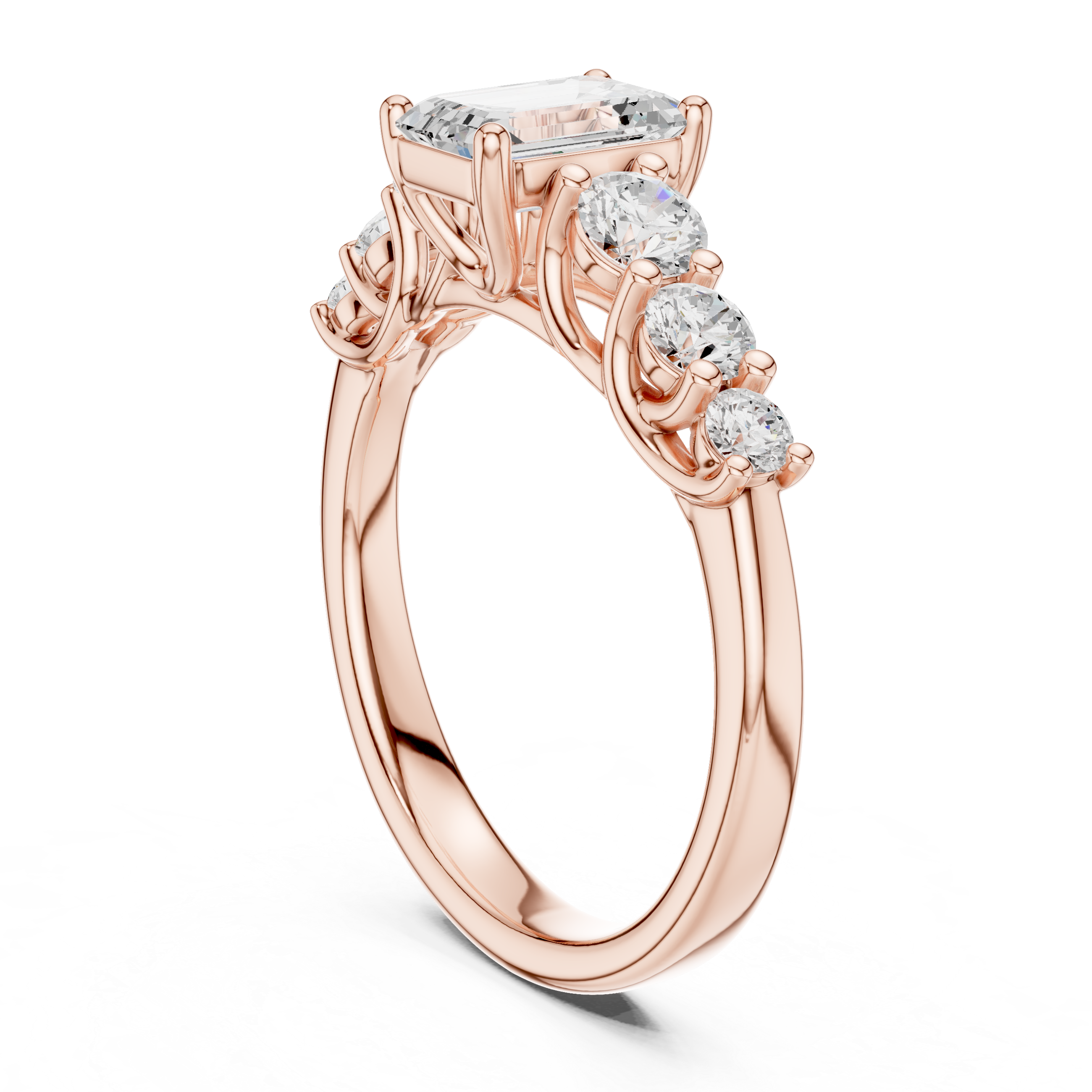 Zia Cushion Cut Three Stone Lab Grown Diamond Ring