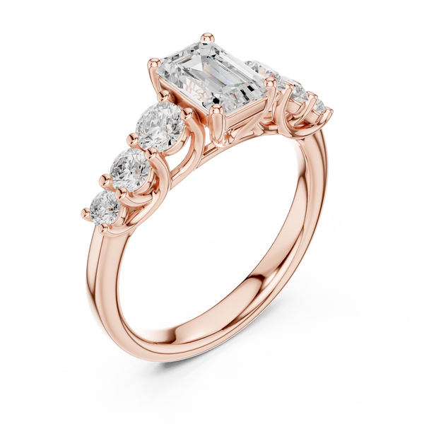 Zia Cushion Cut Three Stone Lab Grown Diamond Ring