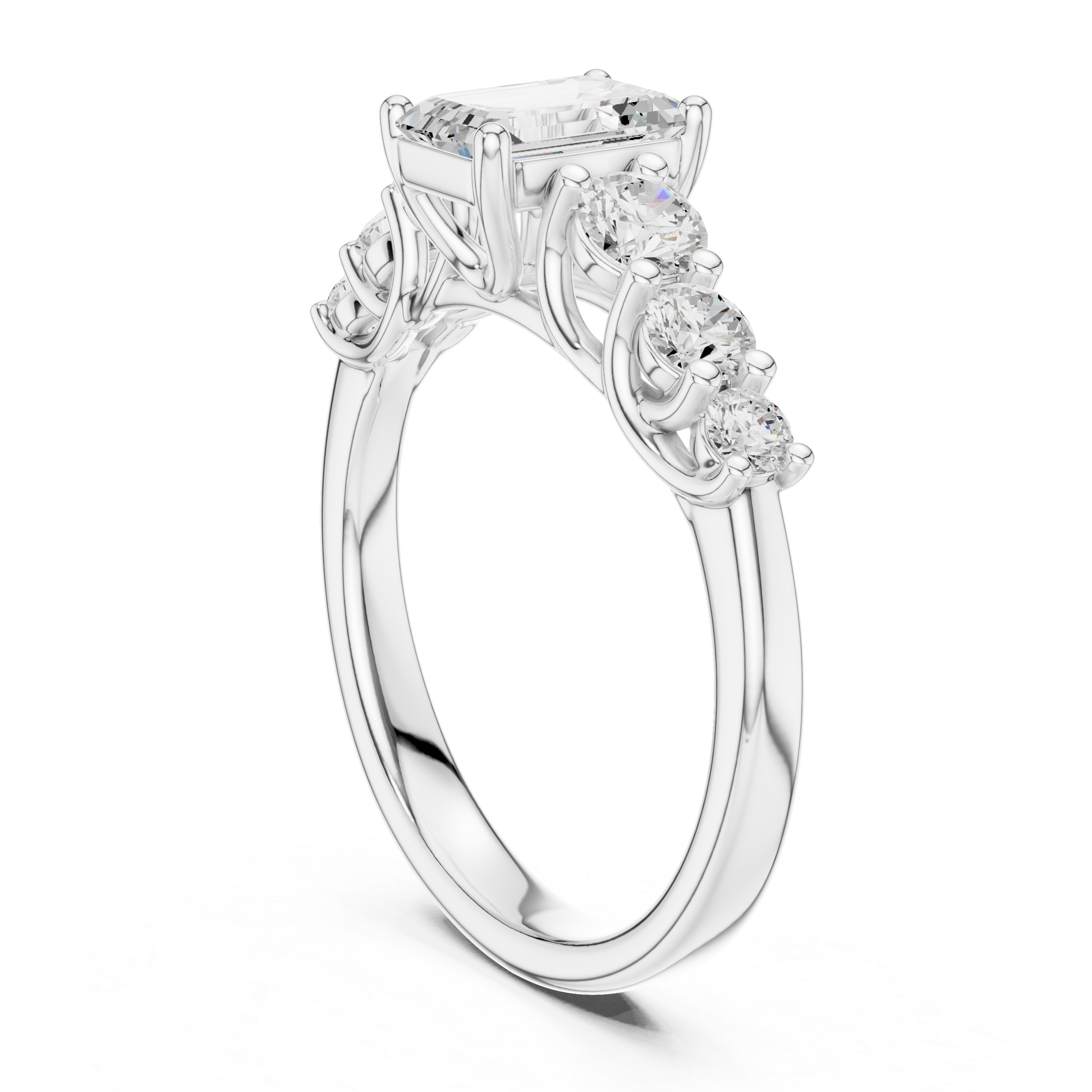 Zia Cushion Cut Three Stone Lab Grown Diamond Ring