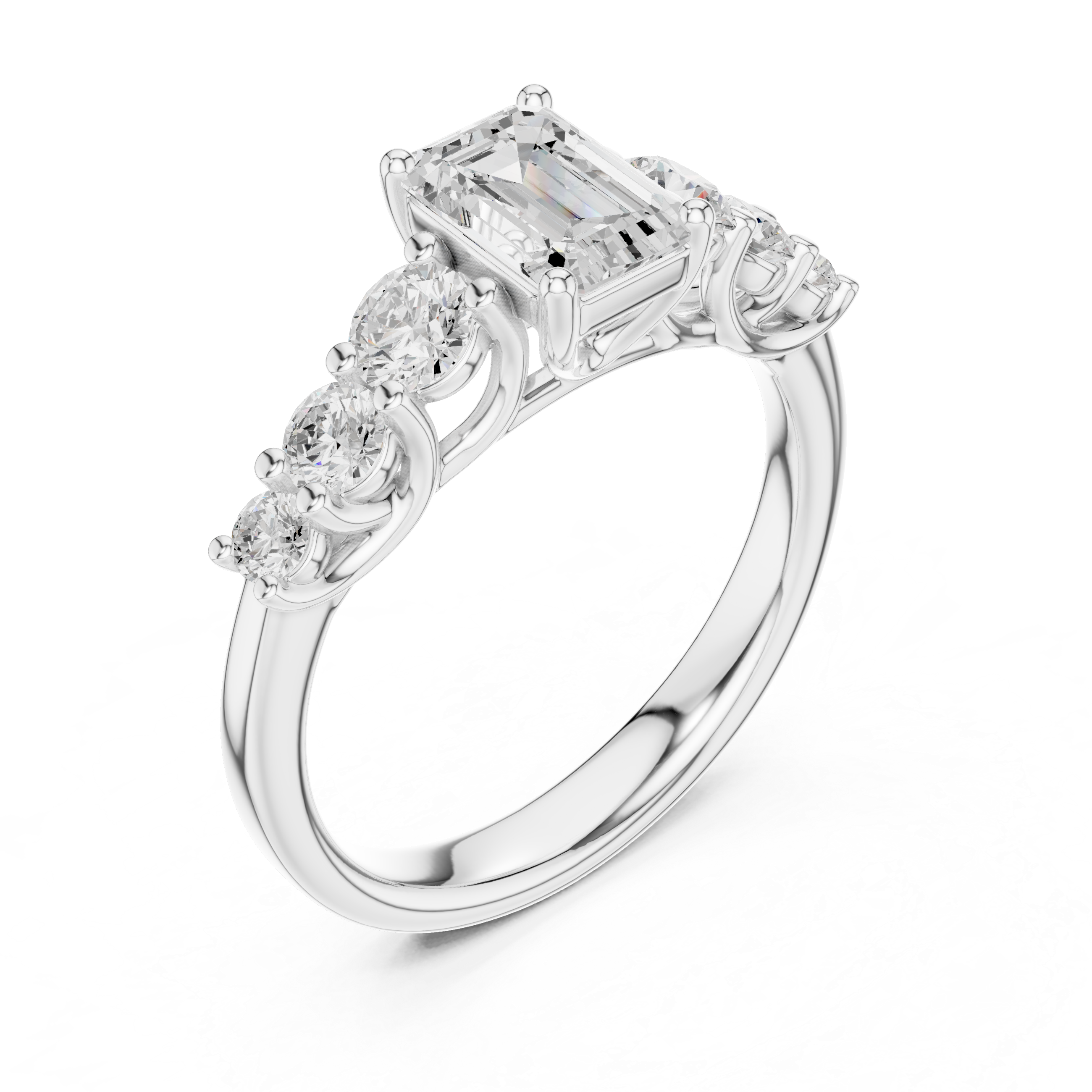 Zia Cushion Cut Three Stone Lab Grown Diamond Ring