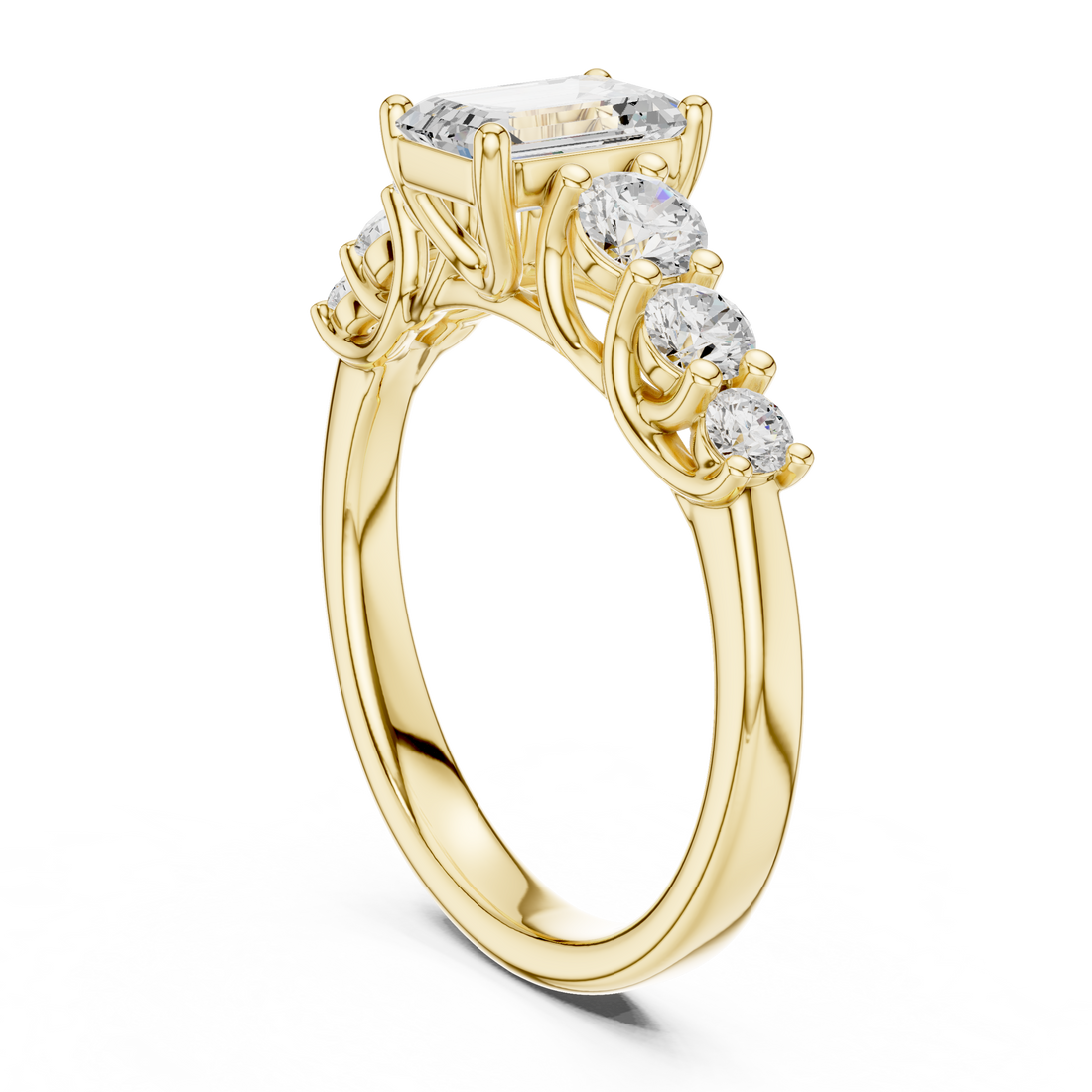 Zia Cushion Cut Three Stone Lab Grown Diamond Ring