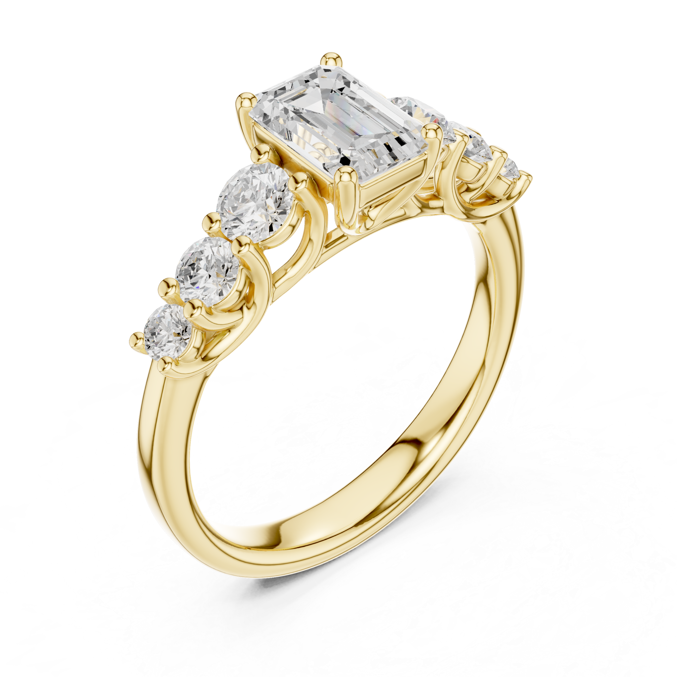 Zia Cushion Cut Three Stone Lab Grown Diamond Ring