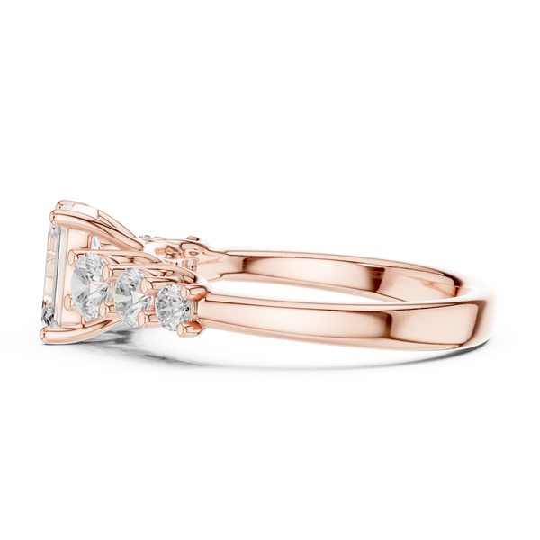 Zia Cushion Cut Three Stone Lab Grown Diamond Ring