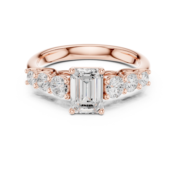 Zia Cushion Cut Three Stone Lab Grown Diamond Ring