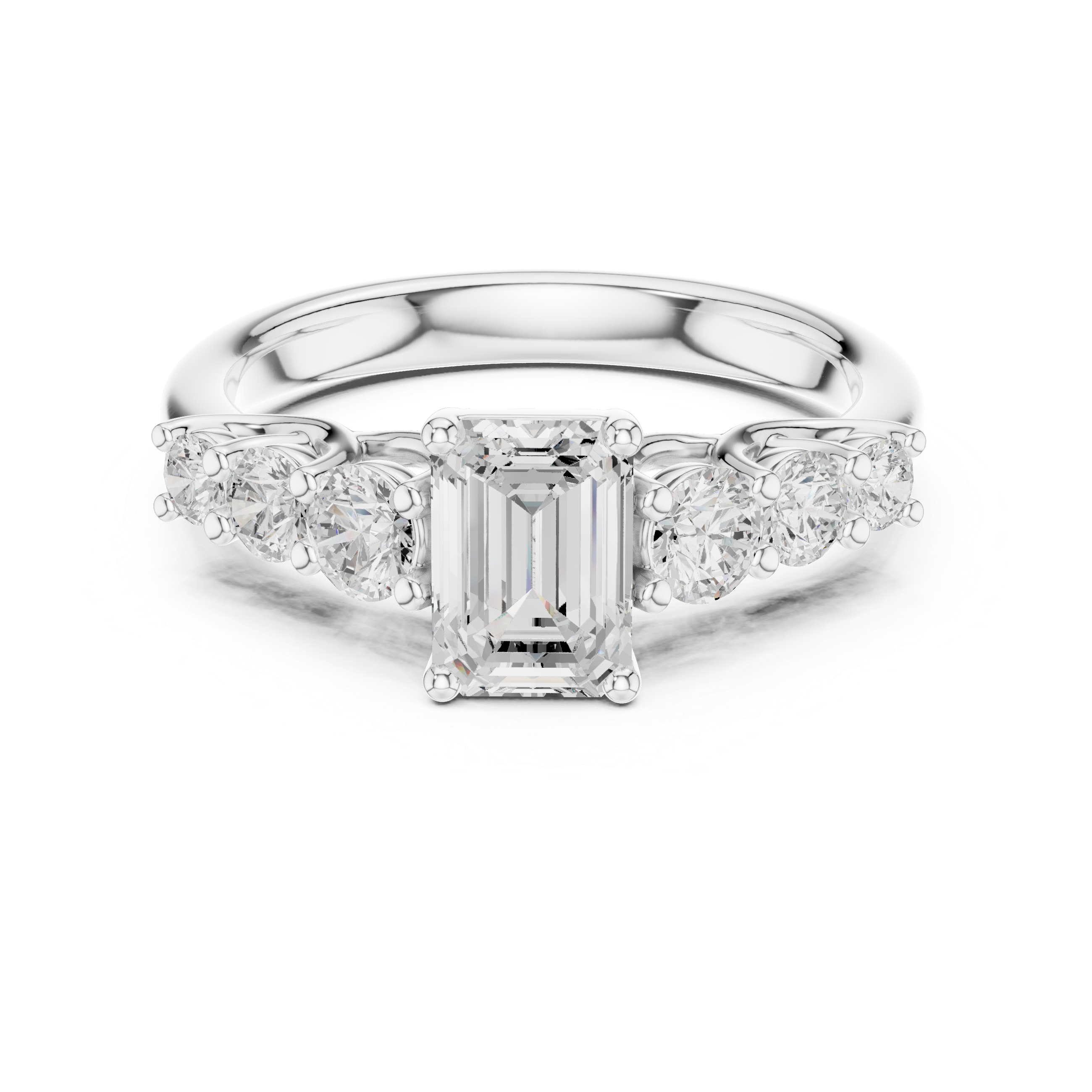 Zia Cushion Cut Three Stone Lab Grown Diamond Ring