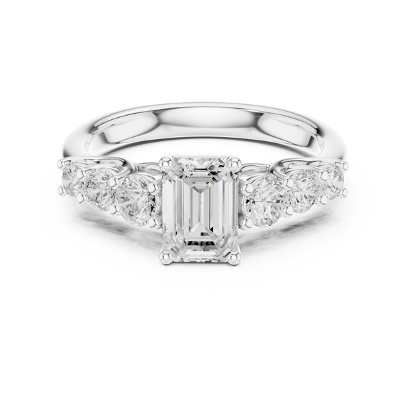 Zia Cushion Cut Three Stone Lab Grown Diamond Ring