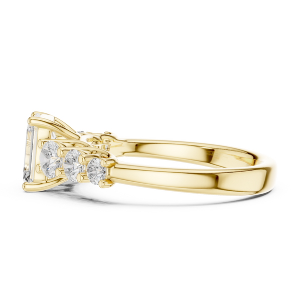 Zia Cushion Cut Three Stone Lab Grown Diamond Ring