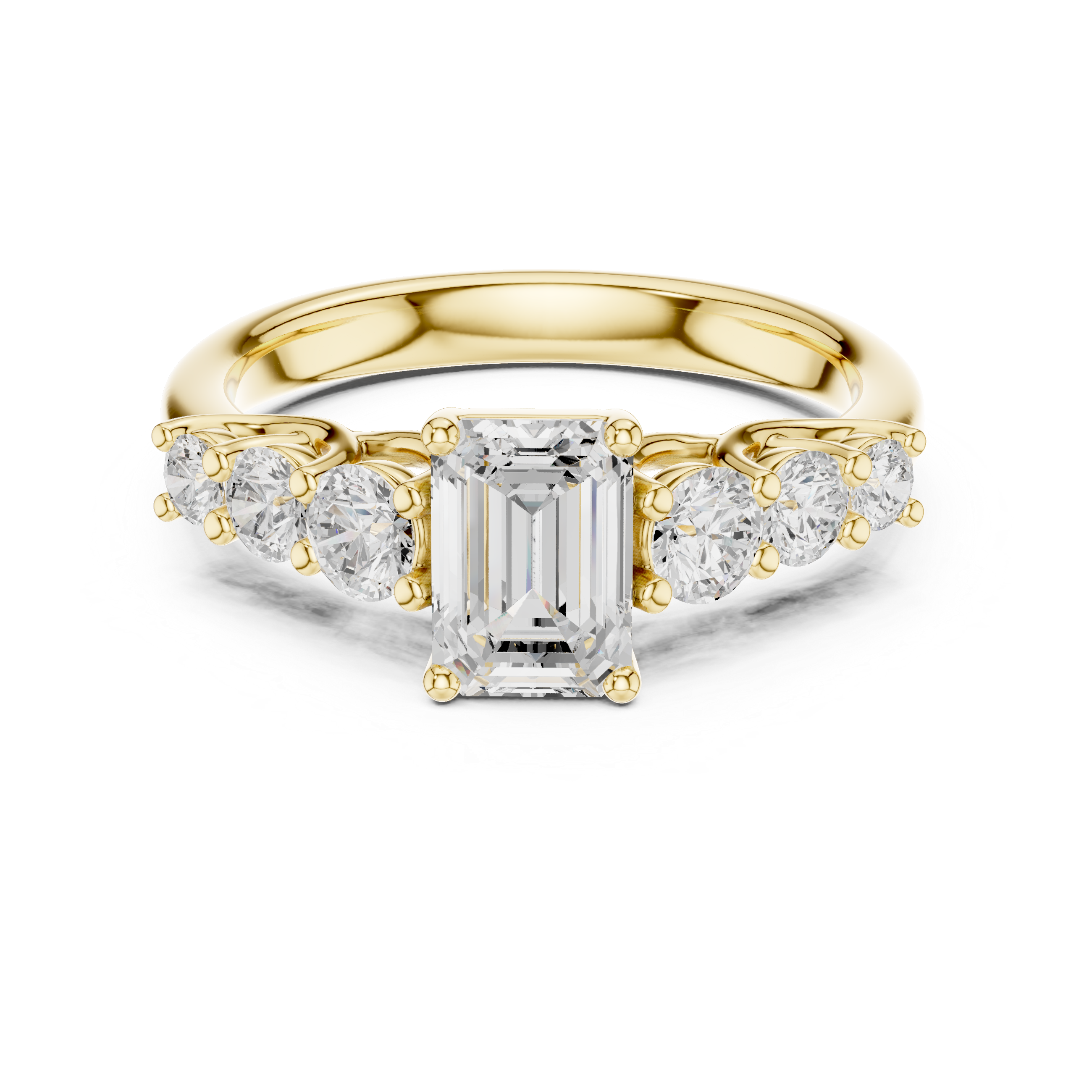 Zia Cushion Cut Three Stone Lab Grown Diamond Ring