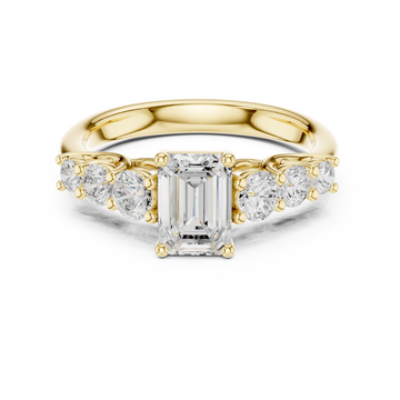 Zia Cushion Cut Three Stone Lab Grown Diamond Ring