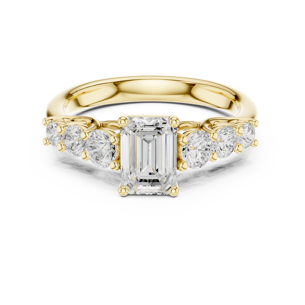 Zia Cushion Cut Three Stone Lab Grown Diamond Ring