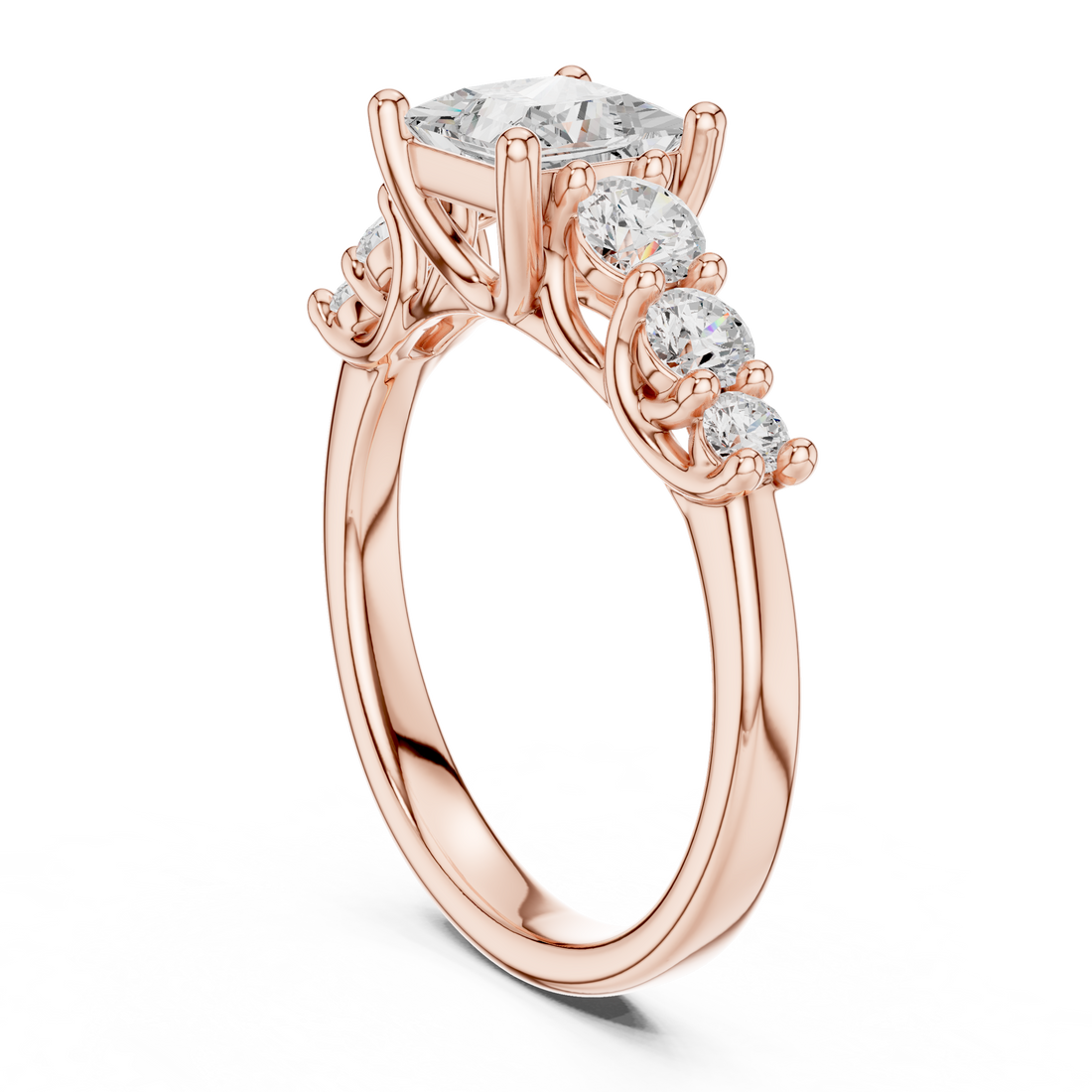 Tessa Asscher Cut Three Stone Lab Grown Diamond Ring