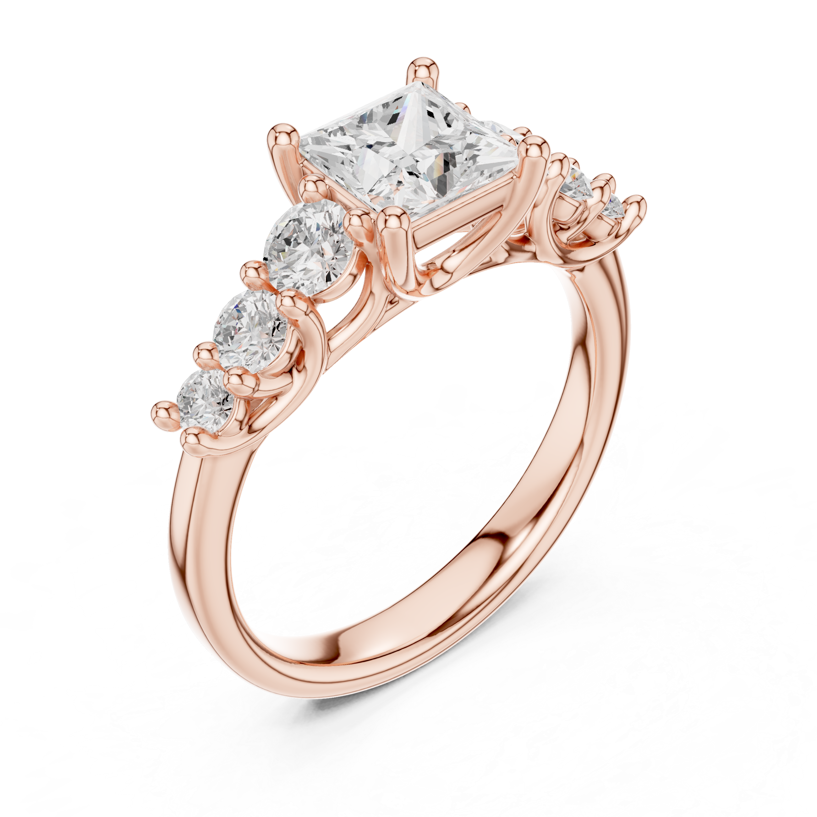 Tessa Asscher Cut Three Stone Lab Grown Diamond Ring