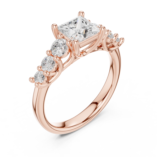 Tessa Asscher Cut Three Stone Lab Grown Diamond Ring