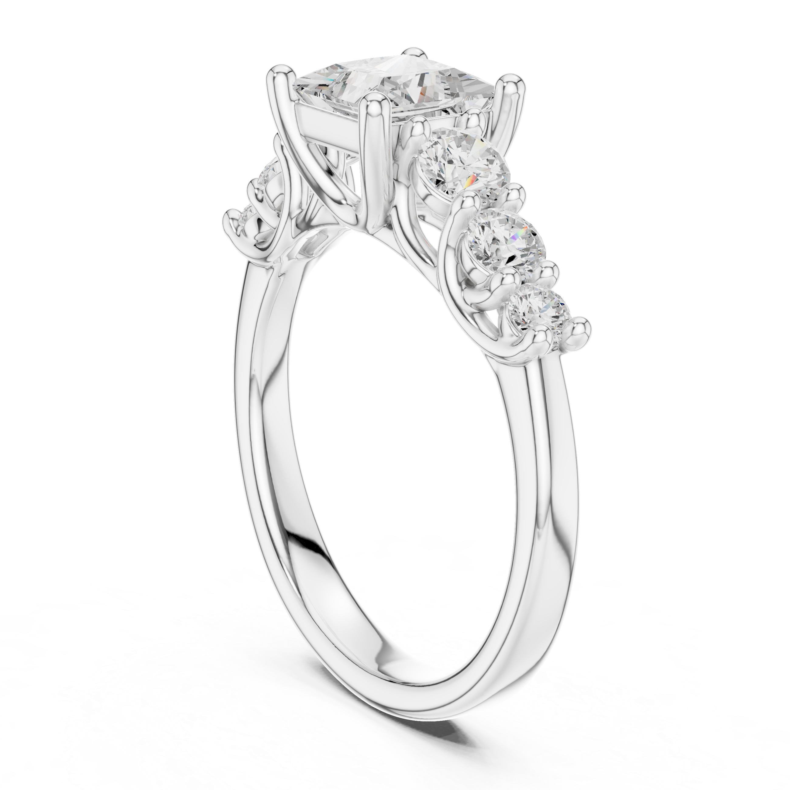 Tessa Asscher Cut Three Stone Lab Grown Diamond Ring