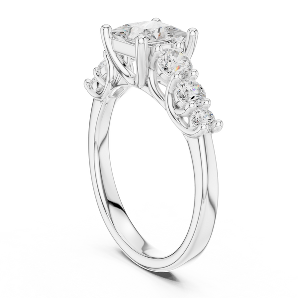 Tessa Asscher Cut Three Stone Lab Grown Diamond Ring