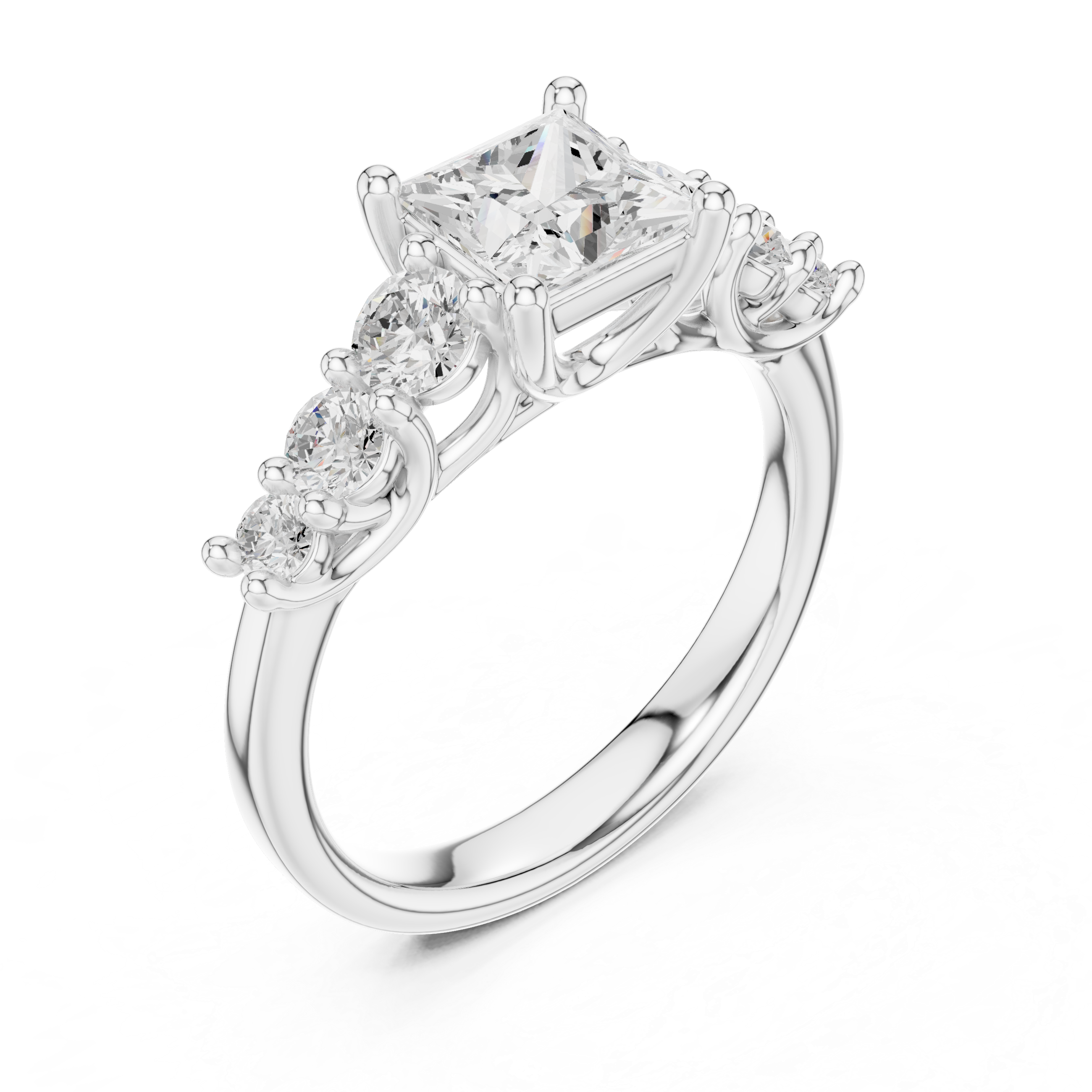 Tessa Asscher Cut Three Stone Lab Grown Diamond Ring