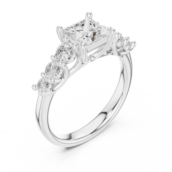 Tessa Asscher Cut Three Stone Lab Grown Diamond Ring