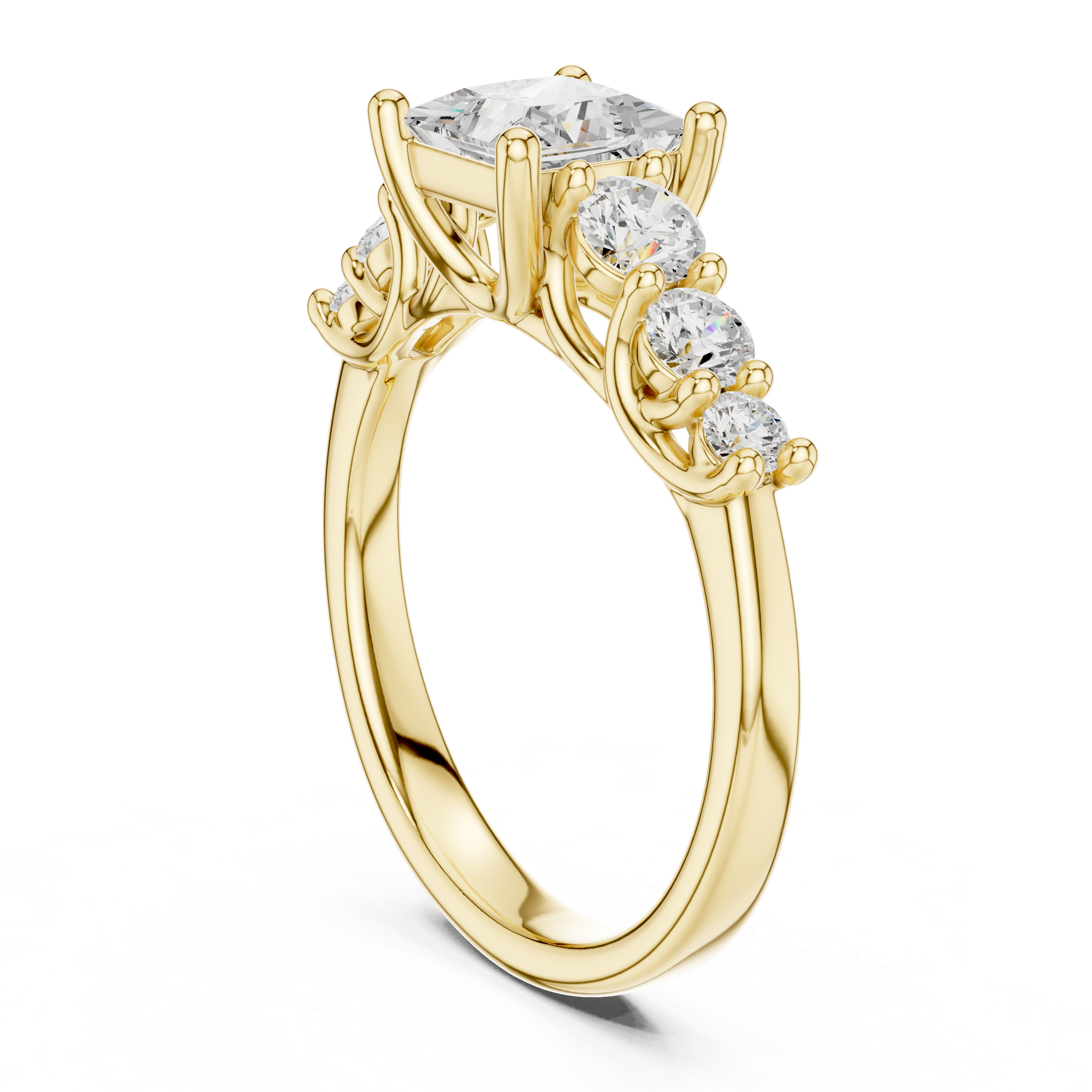 Tessa Asscher Cut Three Stone Lab Grown Diamond Ring