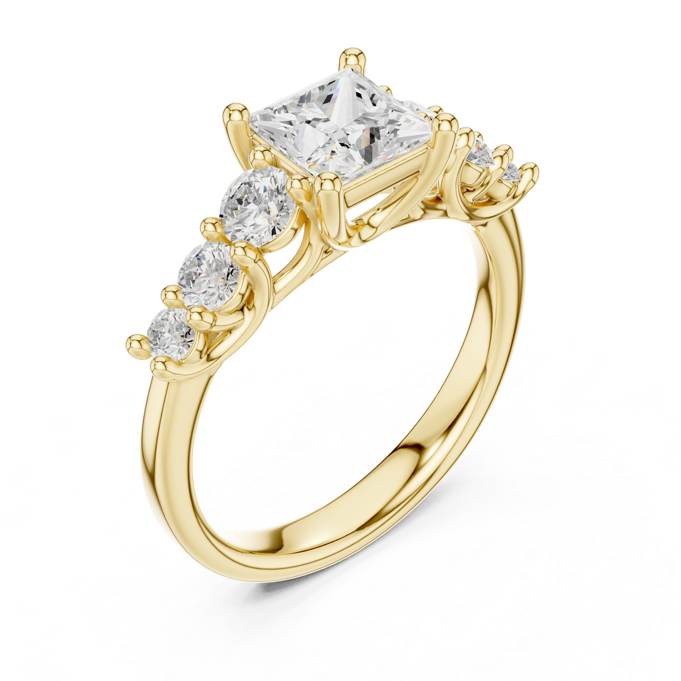 Tessa Asscher Cut Three Stone Lab Grown Diamond Ring