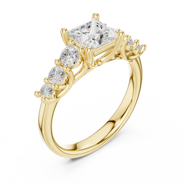 Tessa Asscher Cut Three Stone Lab Grown Diamond Ring