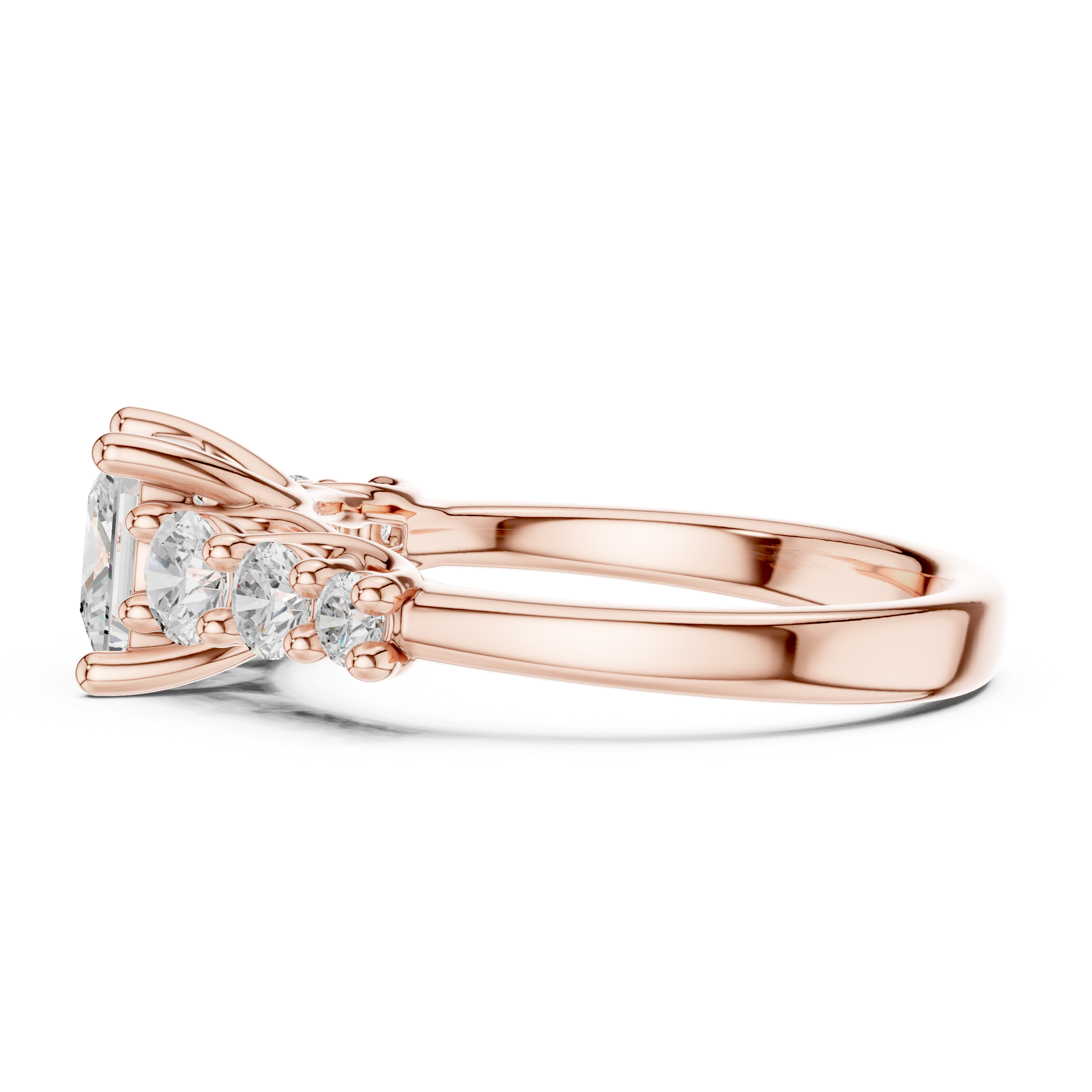 Tessa Asscher Cut Three Stone Lab Grown Diamond Ring