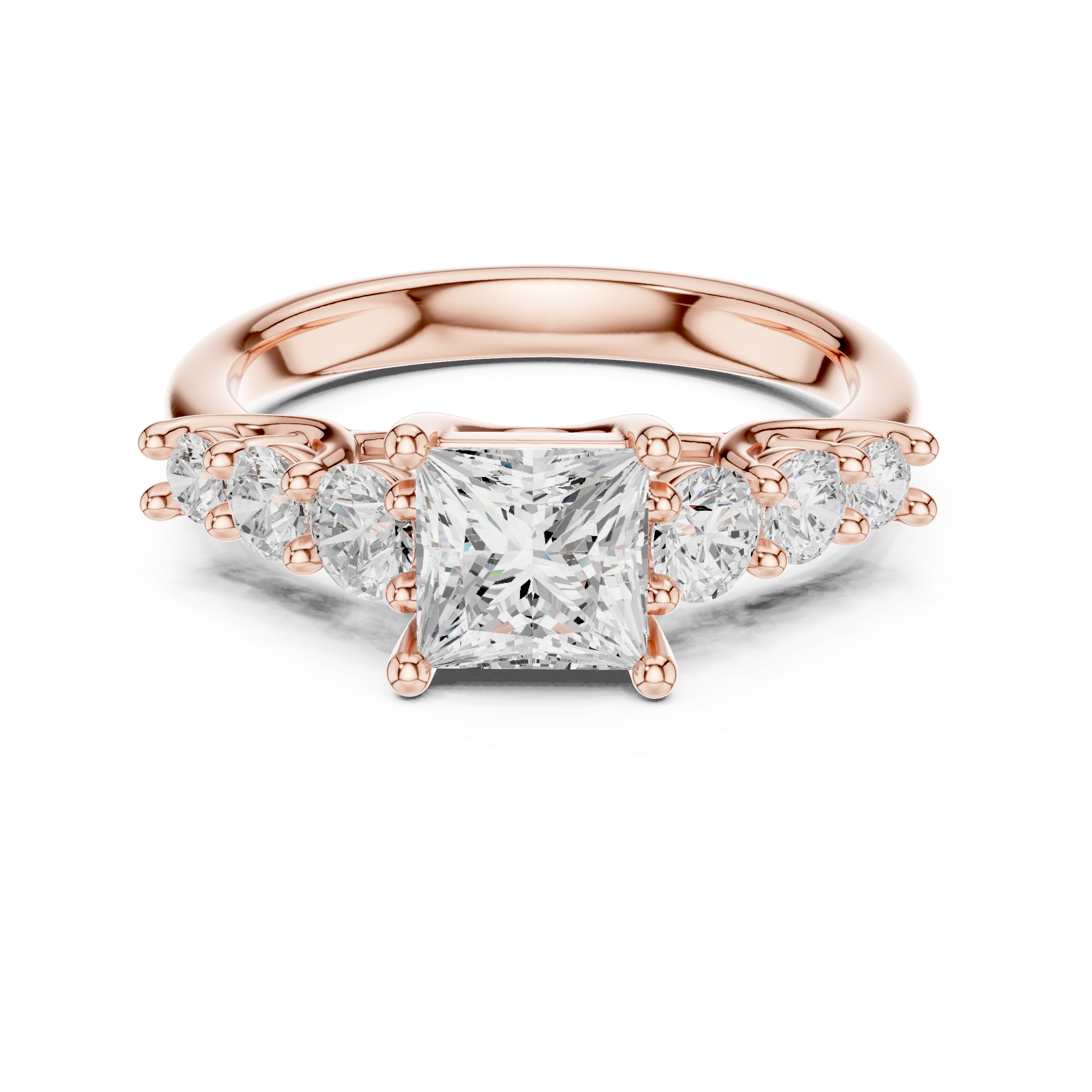 Tessa Asscher Cut Three Stone Lab Grown Diamond Ring