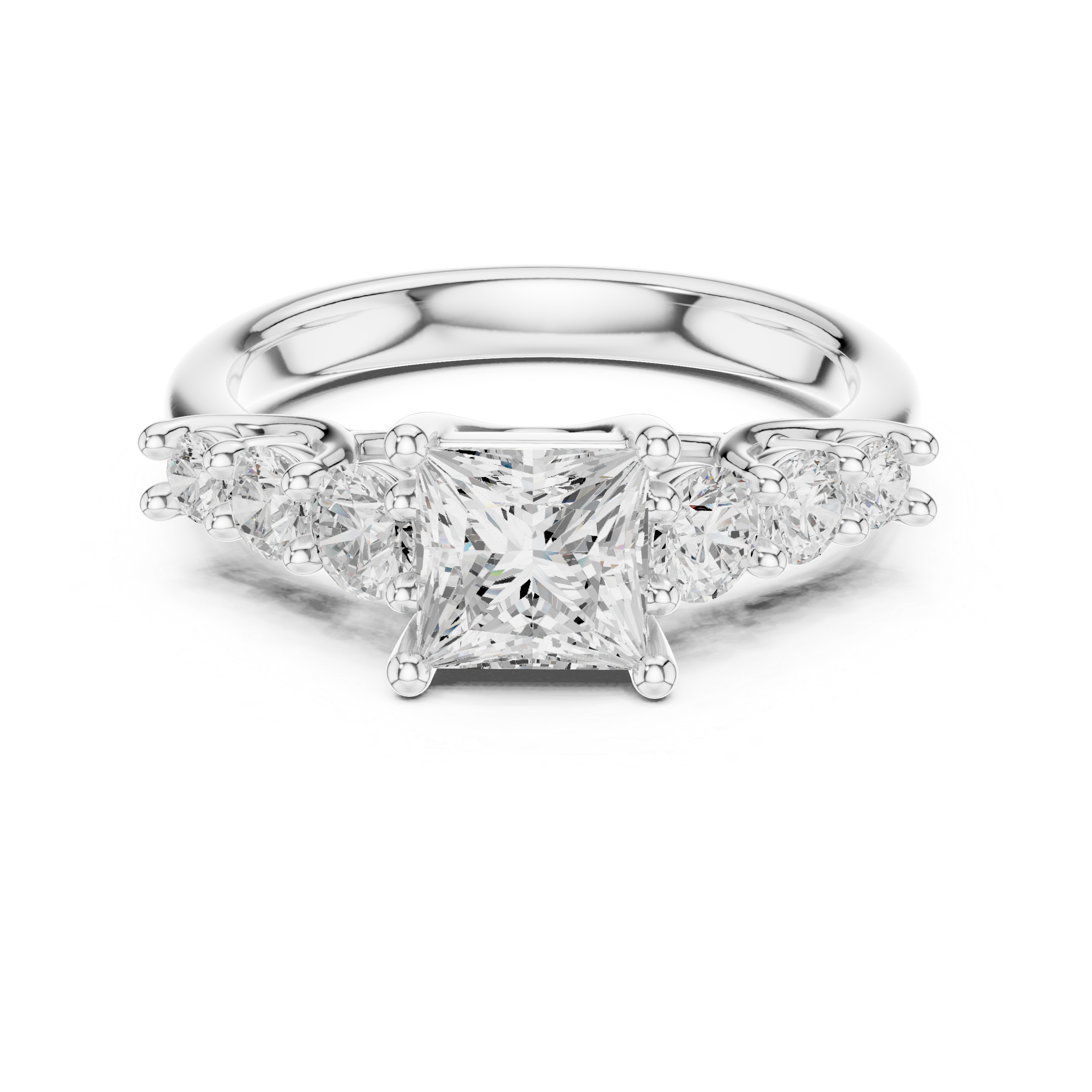 Tessa Asscher Cut Three Stone Lab Grown Diamond Ring