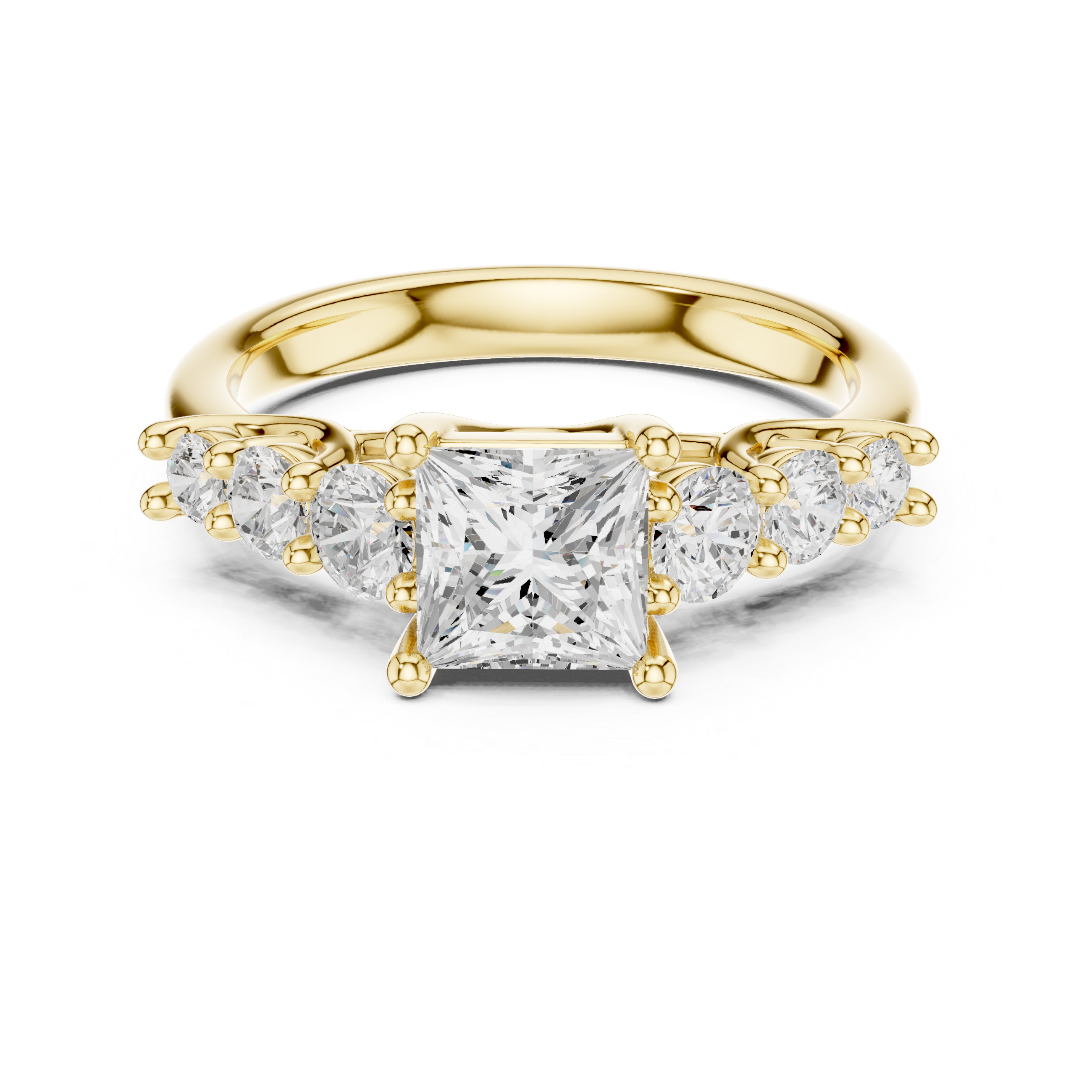 Tessa Asscher Cut Three Stone Lab Grown Diamond Ring